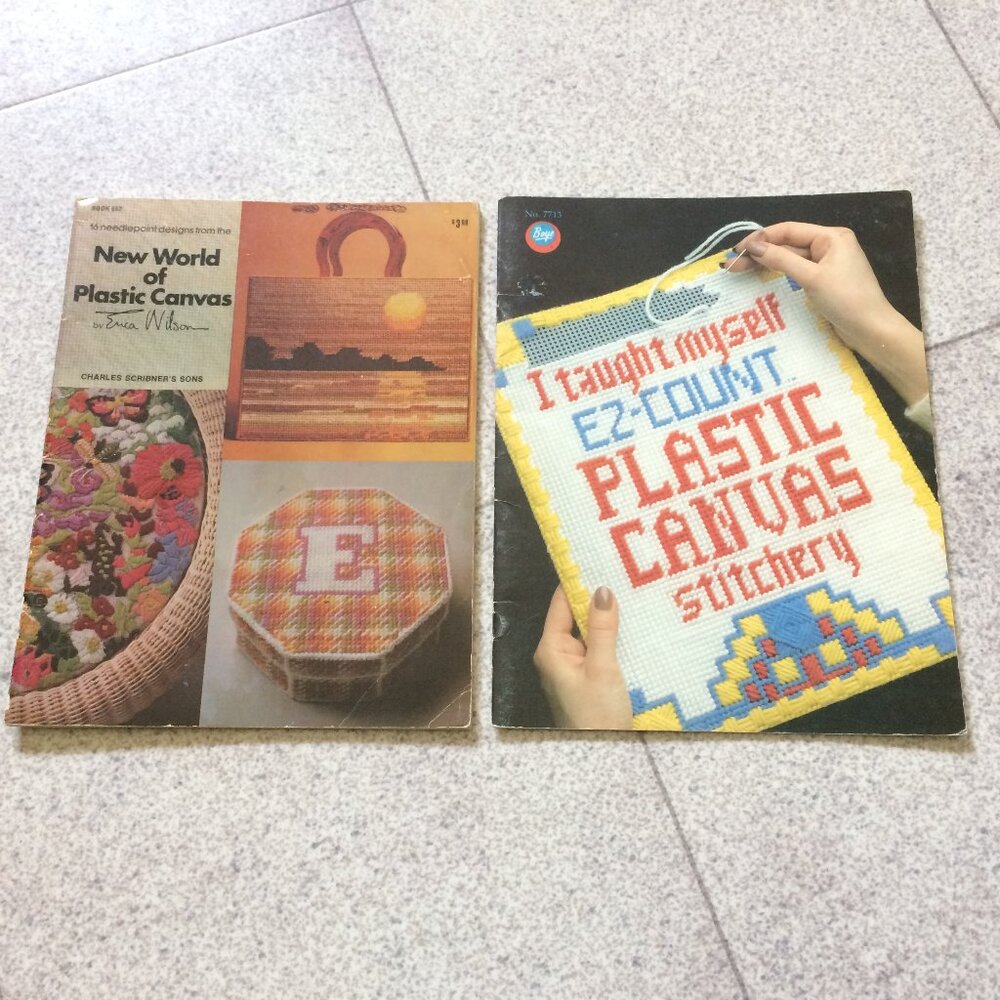 Plastic Canvas Craft Stitchery Books Bundle of 2